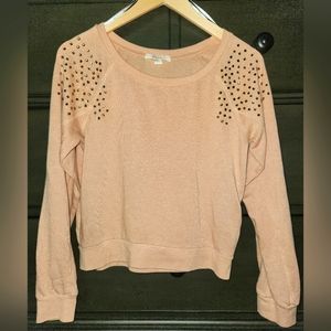 Long sleeve shirt with rhinestones